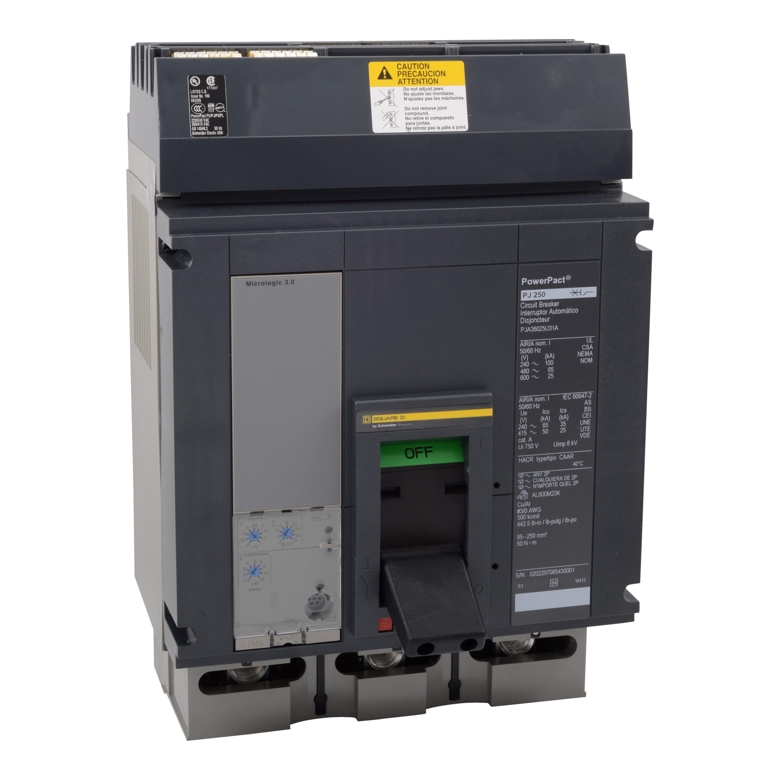 PJA36060U44A Schneider Circuit Breaker 240V 600A 3-Poles Parts Distributor PJA36080U31A Schneider Electric Molded Circuit Breaker 600V 800A Toggle