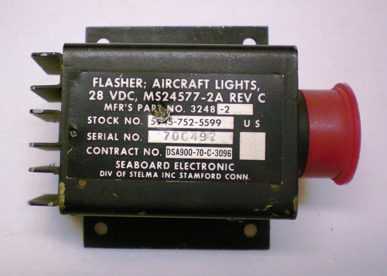 MS24577-2A Flasher, Aircraft, Position Light, 28V DC Parts Distributor MS24577-2A Electronic Components