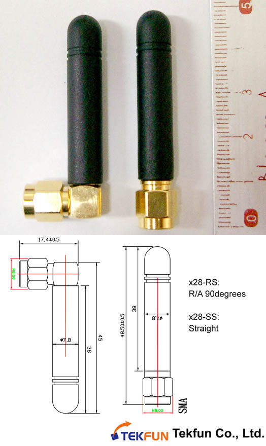 D28-SS Tekfun 433MHz Monopole Antenna Parts Distributor D28-SS Tekfun 433MHz Monopole Antenna