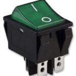 R5BBLKGRNFF3 E-Switch Rocker Switch 125V 20A On-Off