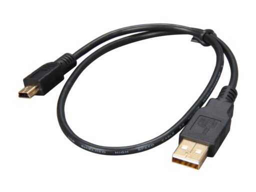 ROSEWILL RCAB-11023 1.5-FOOT USB 2.0 A MALE TO (5-PIN) MINI B MALE CABLE – BLACK WITH GOLD PLATED CONNECTORS Parts Distributor RCAB-11023 Electronic Components