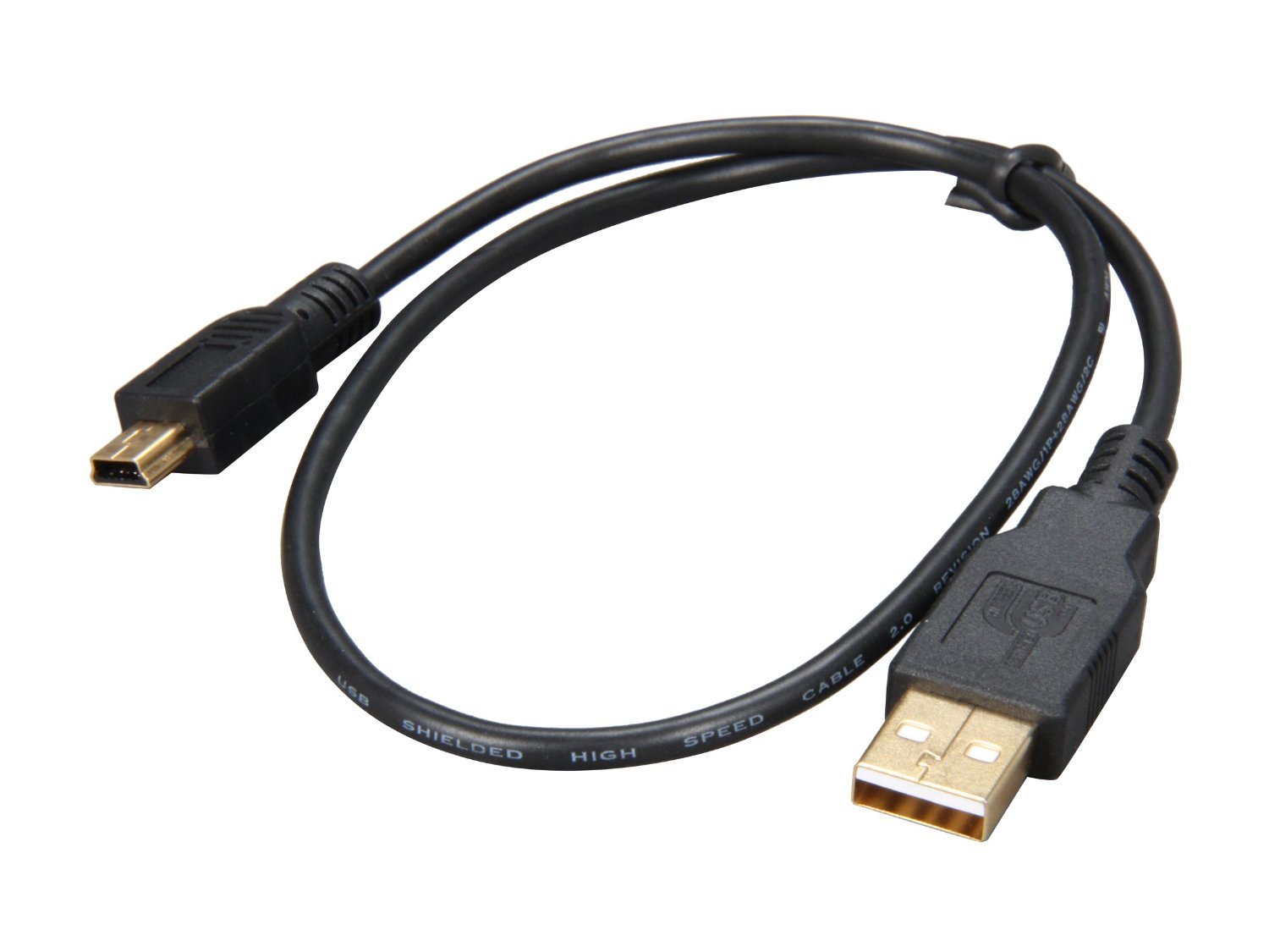 ROSEWILL RCAB-11023 1.5-FOOT USB 2.0 A MALE TO (5-PIN) MINI B MALE CABLE – BLACK WITH GOLD PLATED CONNECTORS Parts Distributor RCAB-11023 Electronic Components