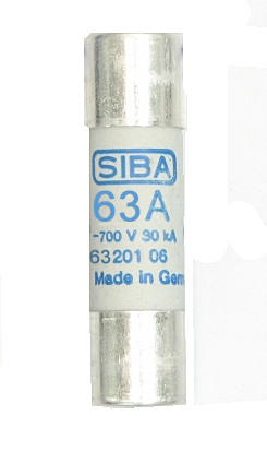 5020106.63 Siba Fuse Cartridge 63A 700V Cylindrical Parts Distributor SIBA 5020106.63 | FF63A | 700V | 14X51MM Fuse
