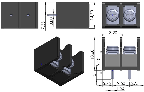 T14-BM11-02 Deca Switchlab Terminal Block 2 Position Parts Distributor T14-BM11-02 Deca Switchlab Terminal Block 2 Position