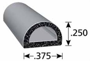 X-1153HT-SINGLE Trimlok D-Shaped Sponge Rubber Seal Parts Distributor X-1153HT-SINGLE Trimlok D-Shaped Sponge Rubber Seal
