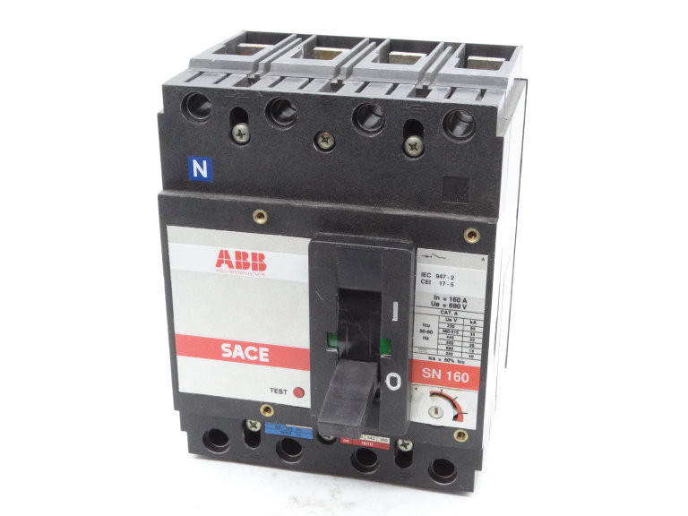ABB SACE SN 160 Circuit Breaker 160A 690V 4 Poles w/ Shunt Parts Distributor ABB SACE SN 160 Circuit Breaker 160A 690V 4 Poles w/ Shunt