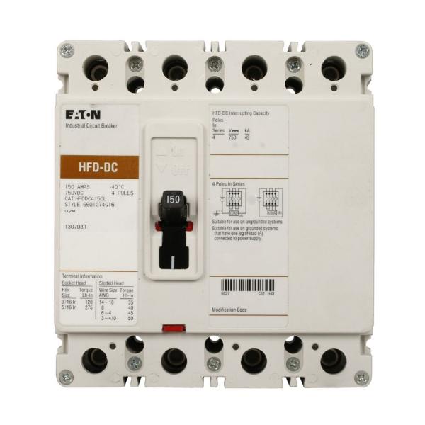 Eaton HFDDC4025L PVGuard / Solar Circuit Breaker 600 Max Volt 25 Amp 4-Pole Parts Distributor Eaton HFDDC4025L PVGuard / Solar Circuit Breaker 600 Max Volt 25 Amp 4-Pole