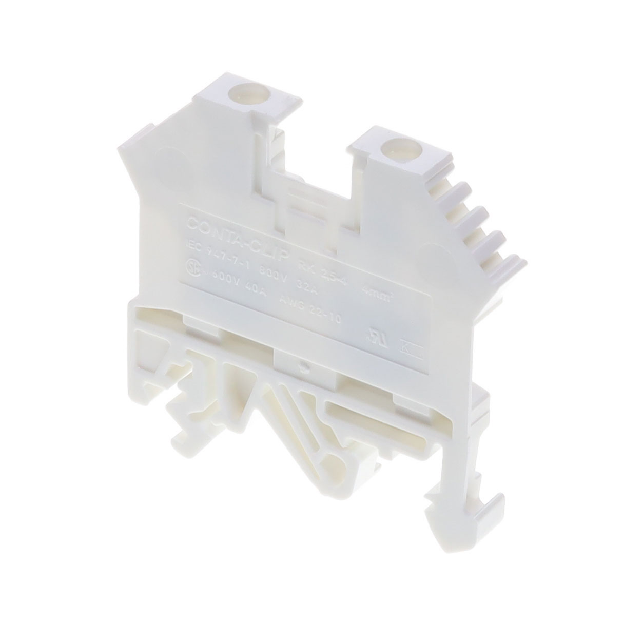 1001.7 Conta-Clip Connector Terminal Block 2-Poles Feed Through White Parts Distributor 1001.7 Conta-Clip Connector Terminal Block 2-Poles Feed Through White