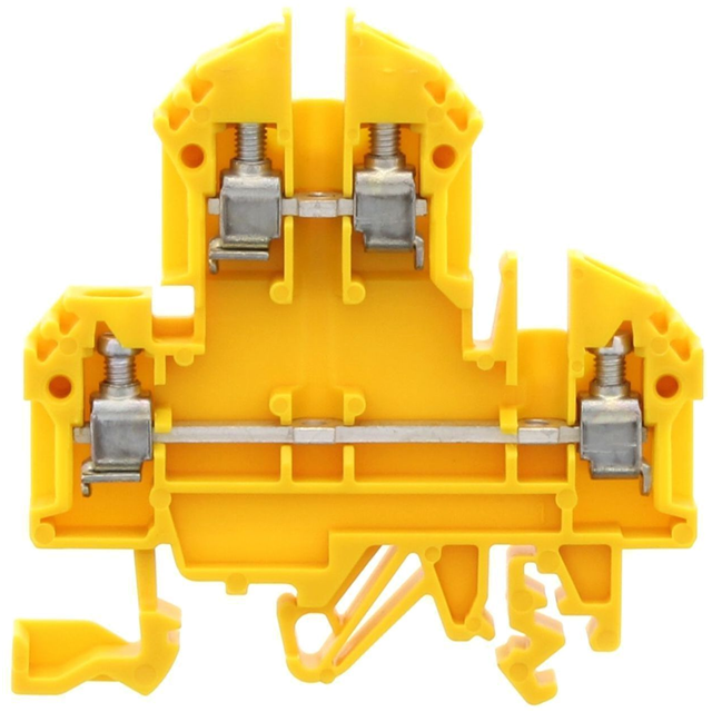 1020.8 Conta-Clip Connector Terminal Block 4-Poles Feed Through Yellow Parts Distributor 1020.8 Conta-Clip Connector Terminal Block 4-Poles Feed Through Yellow
