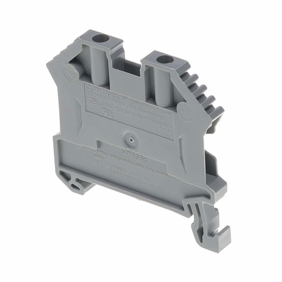 17100.6 Conta-Clip Connector Terminal Block 2-Poles Feed Through Gray Parts Distributor 17100.6 Conta-Clip Connector Terminal Block 2-Poles Feed Through Gray