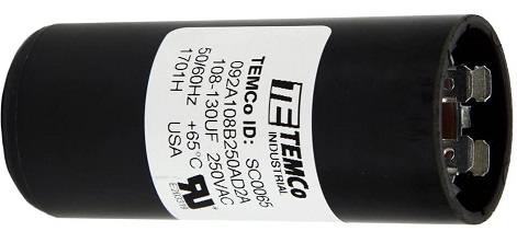 TEMCo CD60 Motor Run Capacitor 220-250VAC Round Parts Distributor TEMCo CD60 Motor Run Capacitor 220-250VAC Round