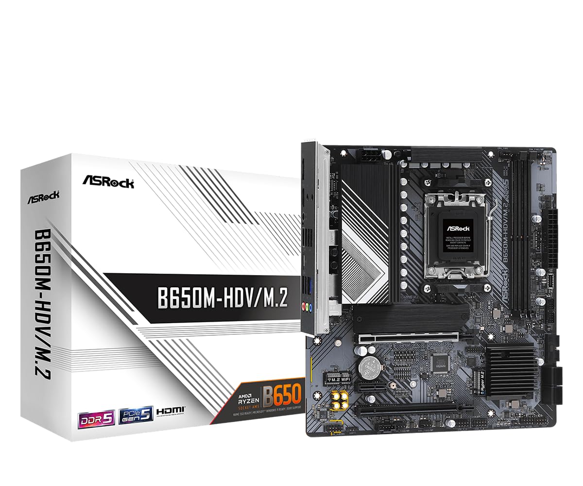 B650M-HDV/M.2 ASRock AMD Ryzen Micro ATX Motherboard Parts Distributor B650M-HDV/M.2 ASRock AMD Ryzen Micro ATX Motherboard