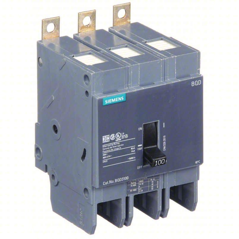 BQD3100 Siemens Circuit Breaker 480V 100A 3-Pole Parts Distributor BQD3100 Siemens Circuit Breaker 480V 100A 3-Pole
