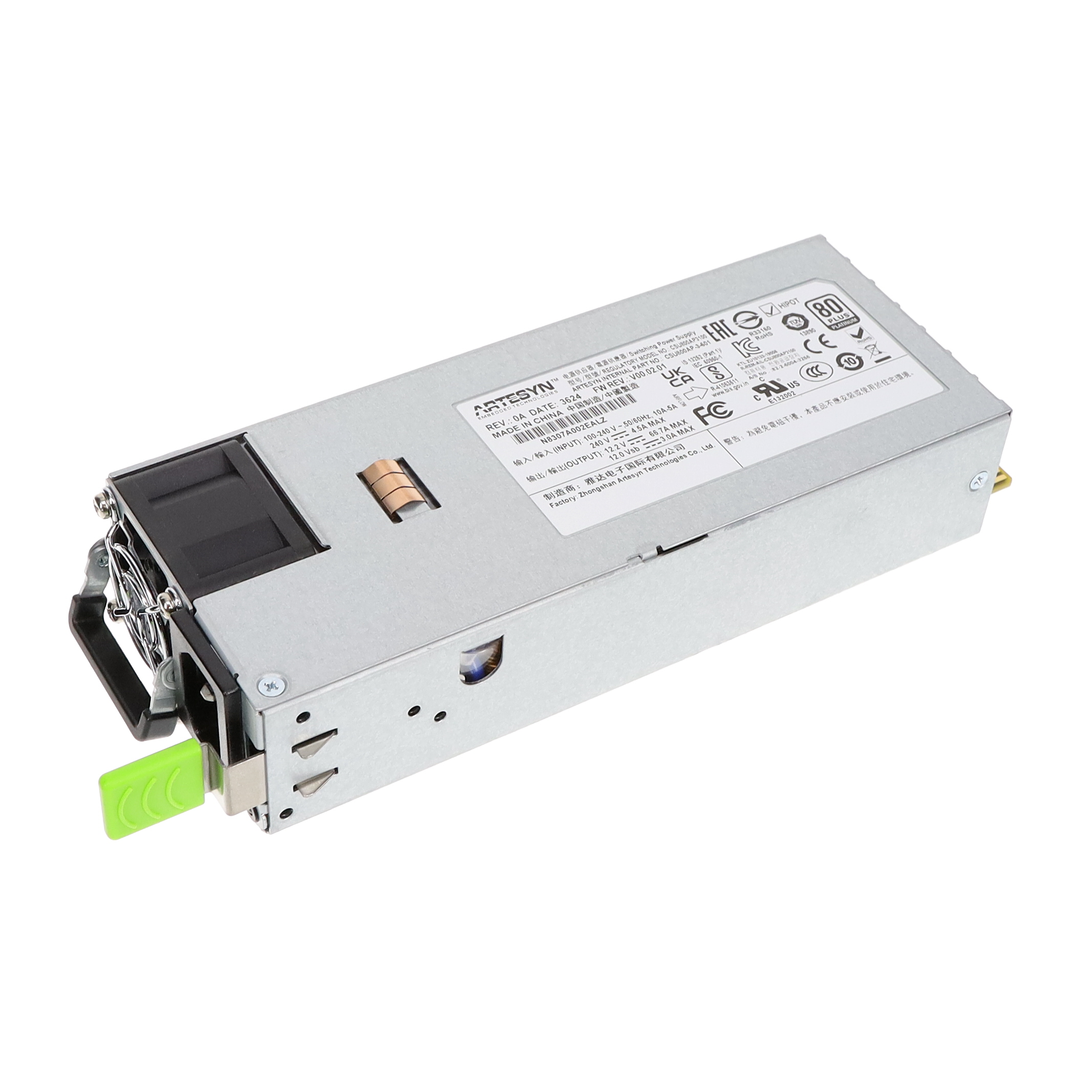 CSU800AP-3-601 Artesyn Power Supply 12.2V 66.7A 814W Rack Mount Parts Distributor CSU800AP-3-601 Artesyn Power Supply 12.2V 66.7A 814W Rack Mount