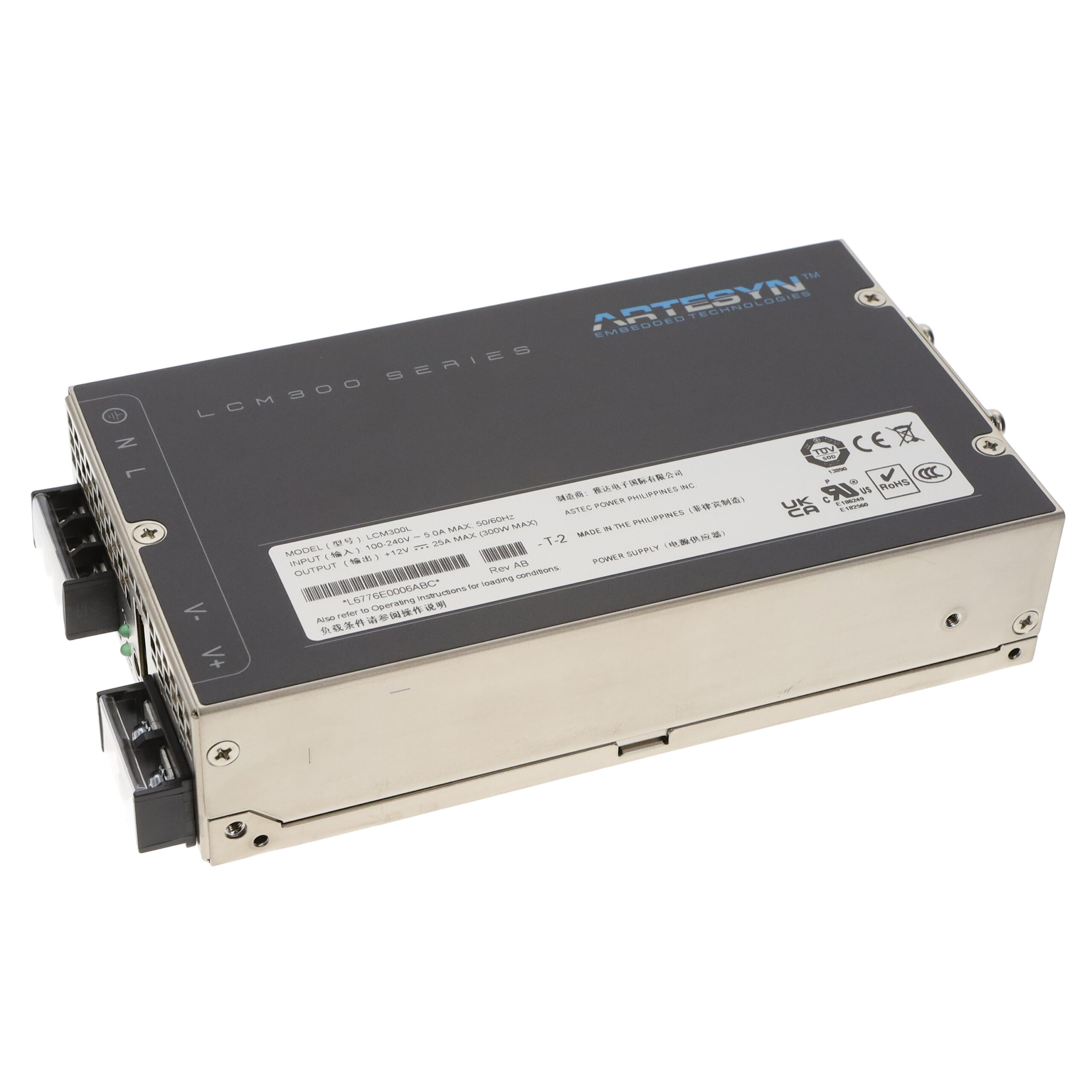 LCM300L-T-2 Artesyn Power Supply 12V 25A 310W Chassis Mount Parts Distributor LCM300L-T-2 Artesyn Power Supply 12V 25A 310W Chassis Mount
