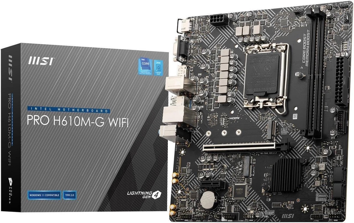 PRO H610M-G MSI Micro ATX Intel Motherboard DDR4 LGA-1700 Parts Distributor PRO H610M-G MSI Micro ATX Intel Motherboard DDR4 LGA-1700