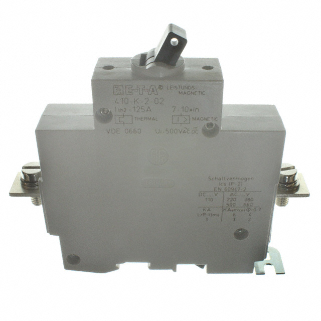 410-K-2-02-125A E-T-A Circuit Breaker 125A 240VAC 110VDC DIN Rail, 1 Pole Parts Distributor 410-K-2-02-125A E-T-A Circuit Breaker 125A 240VAC 110VDC DIN Rail, 1 Pole