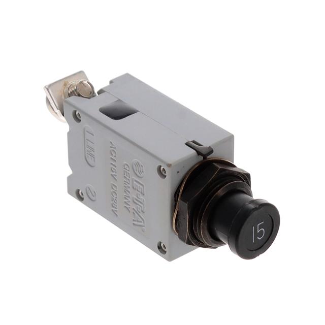 483-G411-K1M1-A1S0Z-15A E-T-A Circuit Breaker Thermal 15A 115VAC 28VDC Panel Mount, 1 Pole Parts Distributor 483-G411-K1M1-A1S0Z-15A E-T-A Circuit Breaker Thermal 15A 115VAC 28VDC Panel Mount, 1 Pole