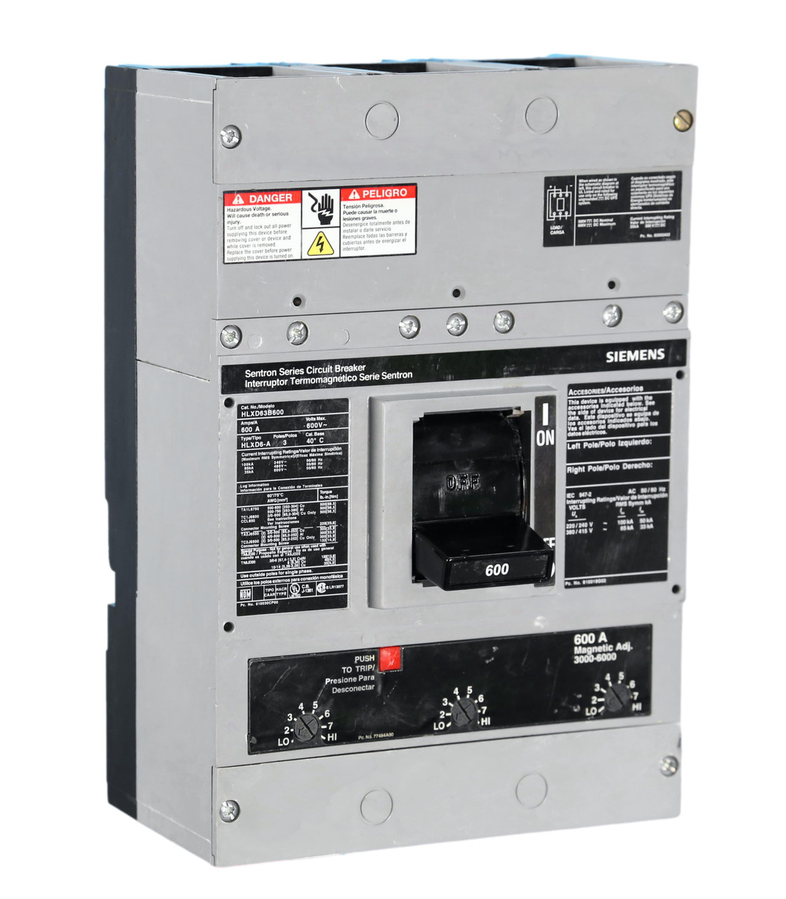 HRXD63B200 Siemens Circuit Breaker 600V 2000A 3-Pole Parts Distributor HRXD63B200 Siemens Circuit Breaker 600V 2000A 3-Pole - Image 2