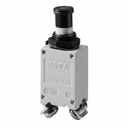 483-G533-J1M1-B2S0Z-20A E-T-A Circuit Breaker Thermal 20A 115VAC 28VDC Panel Mount, 1 Pole Parts Distributor 483-G533-J1M1-B2S0Z-20A E-T-A Circuit Breaker Thermal 20A 115VAC 28VDC Panel Mount, 1 Pole