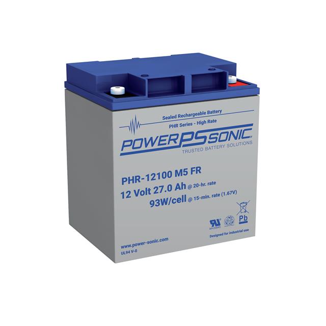PHR-12100 M5 FR PowerSonic Battery Lead Acid 12V 27AH Battery Parts Distributor PHR-12100 M5 FR PowerSonic Battery Lead Acid 12V 27AH Battery