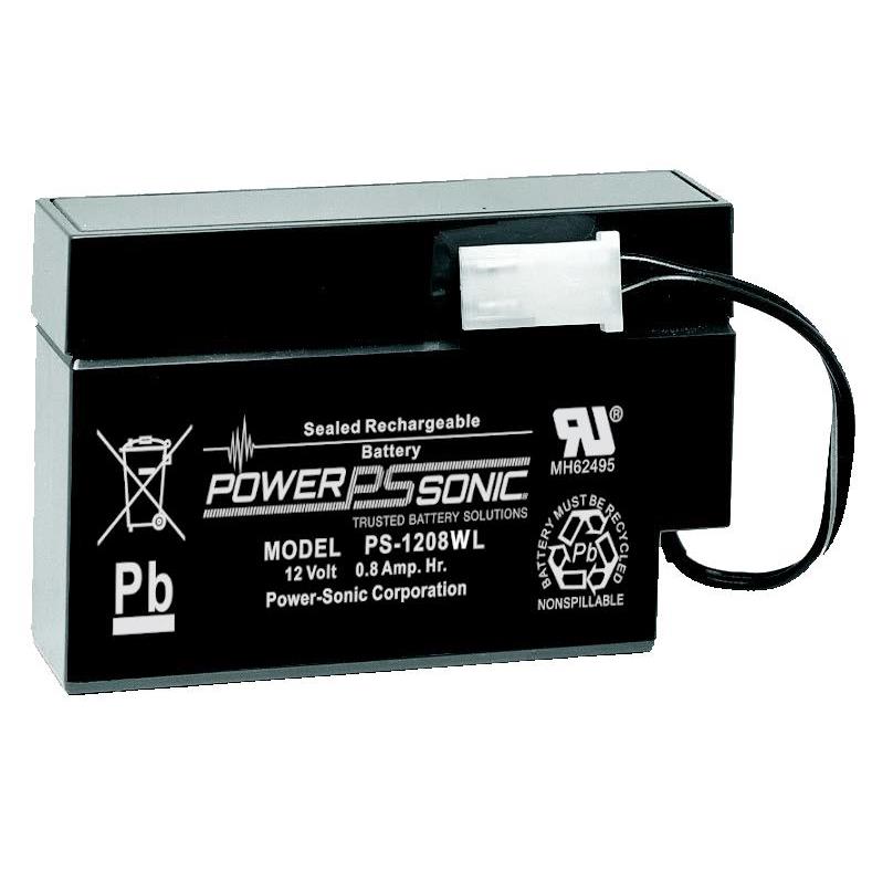 PS-1208 WL PowerSonic Battery Lead Acid 12V 0.8A WL AM Battery Parts Distributor PS-1208 WL PowerSonic Battery Lead Acid 12V 0.8A WL AM Battery