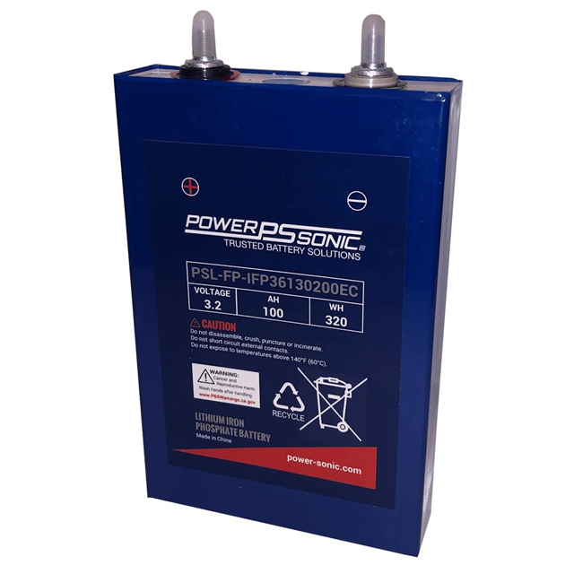 PSL-FP-IFP36130200EC PowerSonic Lithium Iron Phosphate 3.2V 25Ah Battery Parts Distributor PSL-FP-IFP36130200EC PowerSonic Lithium Iron Phosphate 3.2V 25Ah Battery
