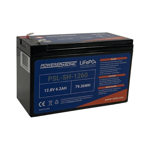 PSL-SH1260 F2 PowerSonic Battery Lithium 12.8V 6.2AH Battery Parts Distributor PSL-SH1260 F2 PowerSonic Battery Lithium 12.8V 6.2AH Battery