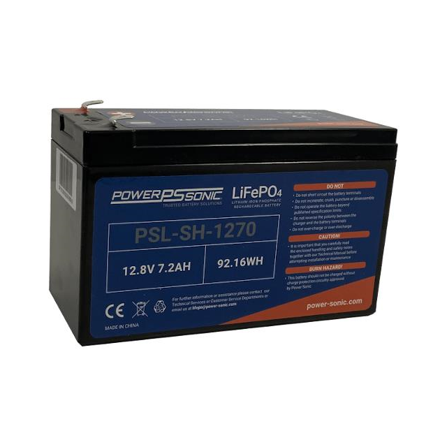 PSL-SH1270 F2 PowerSonic Battery Lithium 12.8V 7.2AH Battery Parts Distributor PSL-SH1270 F2 PowerSonic Battery Lithium 12.8V 7.2AH Battery