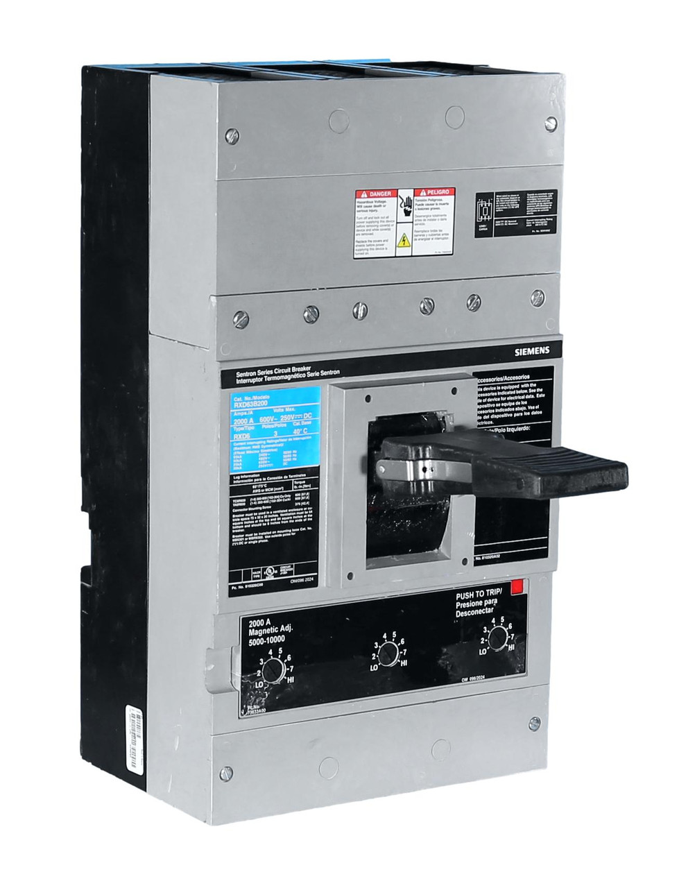 HRXD63B200 Siemens Circuit Breaker 600V 2000A 3-Pole Parts Distributor HRXD63B200 Siemens Circuit Breaker 600V 2000A 3-Pole