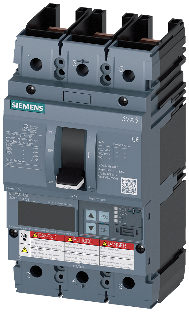 3VA6110-5HL31-0AA0 Siemens Circuit Breaker 480V 100A 3-Pole Parts Distributor 3VA6110-5HL31-0AA0 Siemens Circuit Breaker 480V 100A 3-Pole