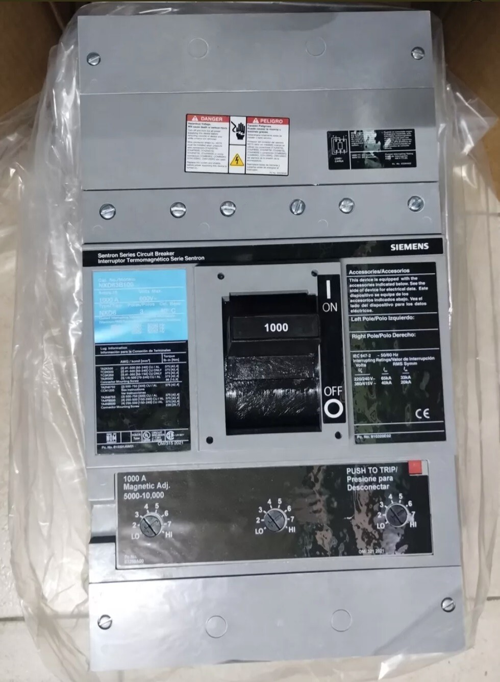 3VA62105HL310AA0 Siemens Circuit Breaker 480V 100A 3-Pole Parts Distributor 3VA62105HL310AA0 Siemens Circuit Breaker 480V 100A 3-Pole