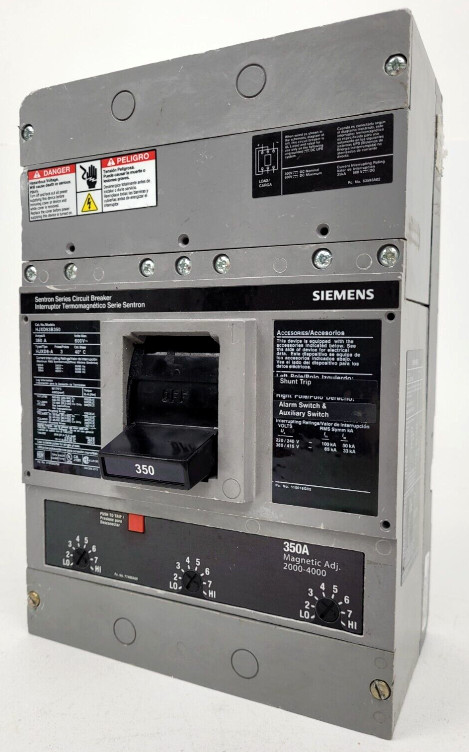 SND69120ANGTH Siemens Circuit Breaker 600V 1200A 3-Pole Parts Distributor SND69120ANGTH Siemens Circuit Breaker 600V 1200A 3-Pole