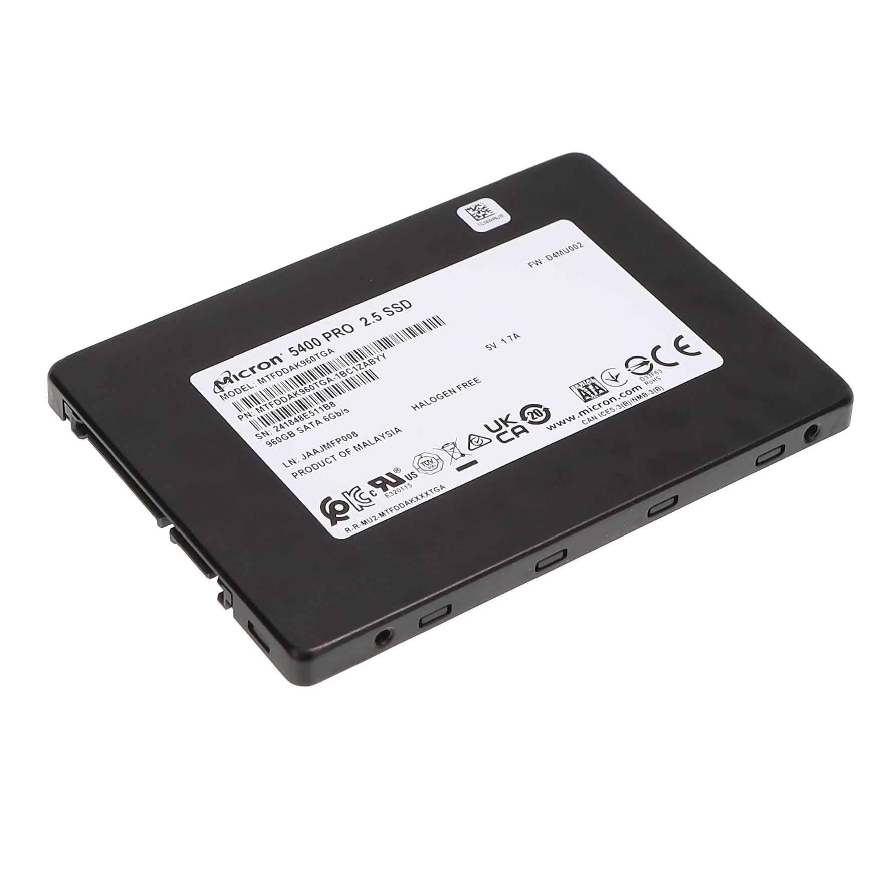 MTFDDAK960TGA-1BC1ZABYY Micron Solid State Drive 960GB 2.5″ Parts Distributor MTFDDAK960TGA-1BC1ZABYY Micron Solid State Drive 960GB 2.5"