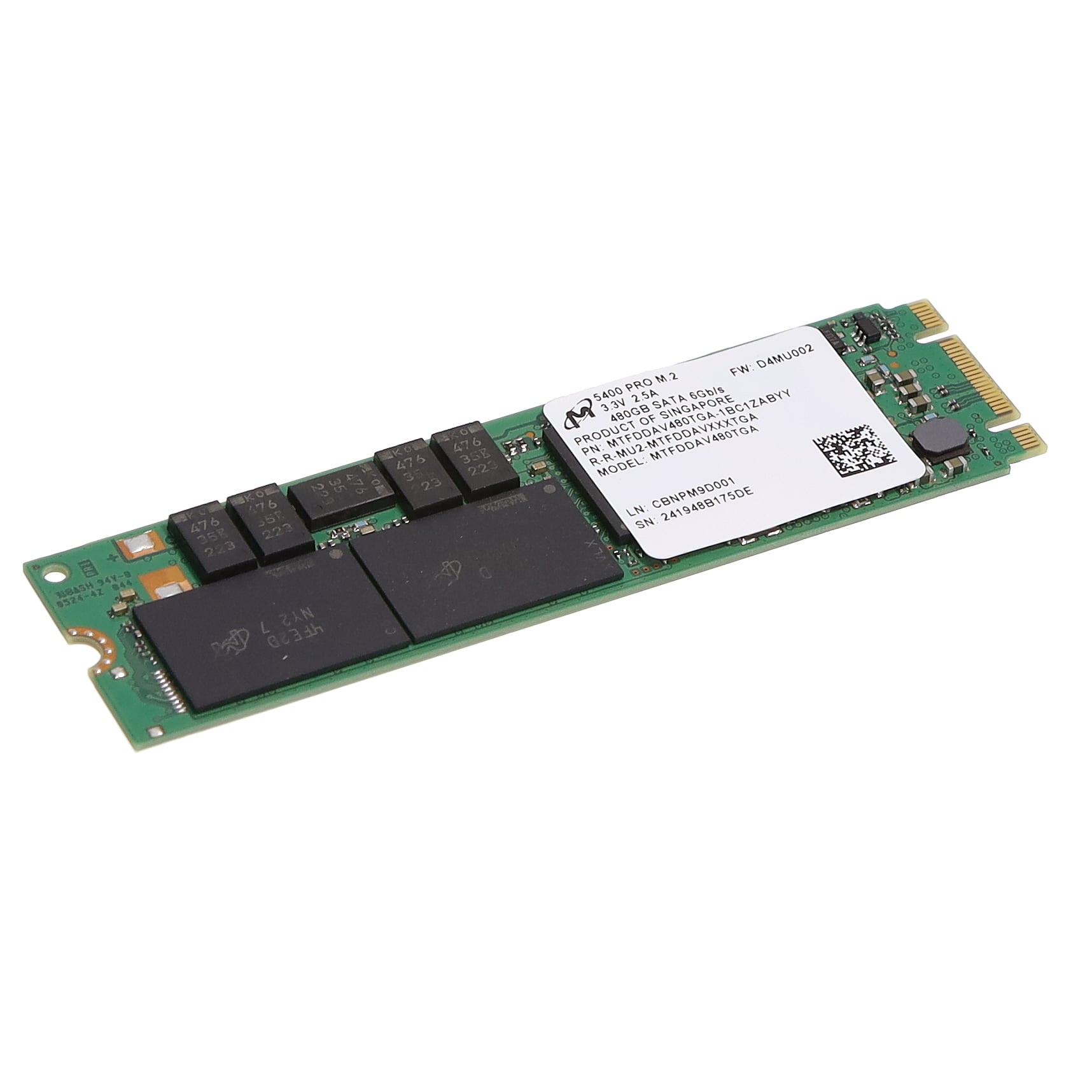 MTFDDAV480TGA-1BC1ZABYY Micron Solid State Drive 480GB M.2 Module Parts Distributor MTFDDAV480TGA-1BC1ZABYY Micron Solid State Drive 480GB M.2 Module