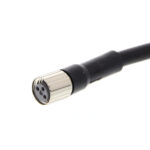 XS3F-M8PUR3S10M Omron Circular Connector Assembly 3 Position Female Sockets to Wire Leads