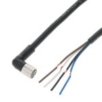 XS3F-M8PVC4A5M Omron Circular Connector Assembly 4 Position Female Sockets to Wire Leads