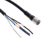 XS3F-M8PVC4S5M Omron Circular Connector Assembly 4 Position Female Sockets to Wire Leads