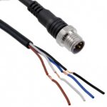 XS3H-M421-401-R Omron Circular Connector Assembly 4 Position Male Pins to Wire Leads